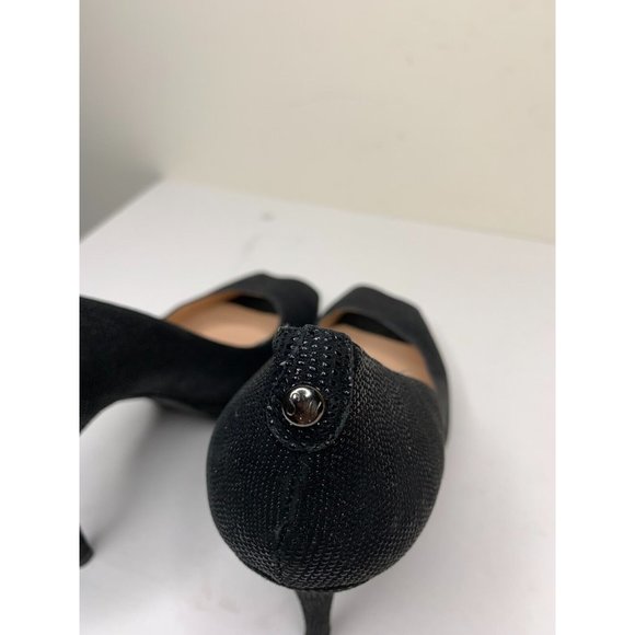 Stuart Weitzman for Russell & Bromley Black Textured Pumps Size 10 Open Toe - Picture 4 of 7
